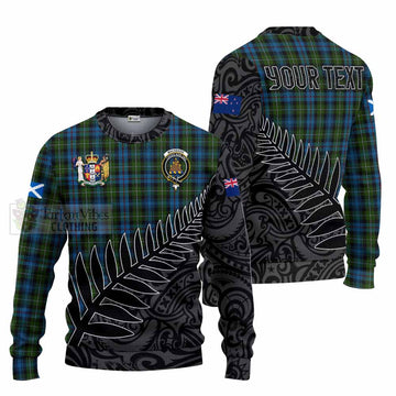 Mackenzie (Mckenzie) Crest Tartan Knitted Sweater with New Zealand Silver Fern Half Style