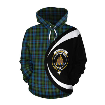 Mackenzie (Mckenzie) Tartan Cotton Hoodie with Family Crest Circle Style