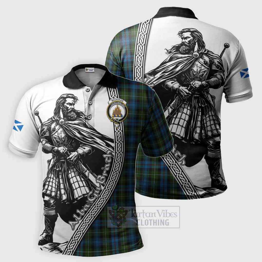 Tartan Vibes Clothing Mackenzie (Mckenzie) Tartan Clan Crest Polo Shirt with Highlander Warrior Celtic Style