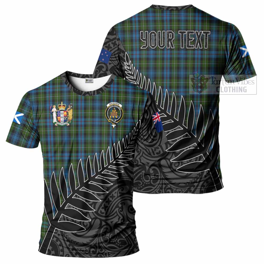 Tartan Vibes Clothing Mackenzie (Mckenzie) Crest Tartan T-Shirt with New Zealand Silver Fern Half Style