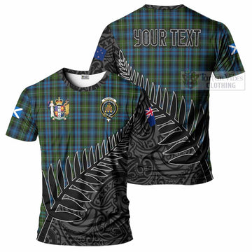 Mackenzie (Mckenzie) Crest Tartan T-Shirt with New Zealand Silver Fern Half Style