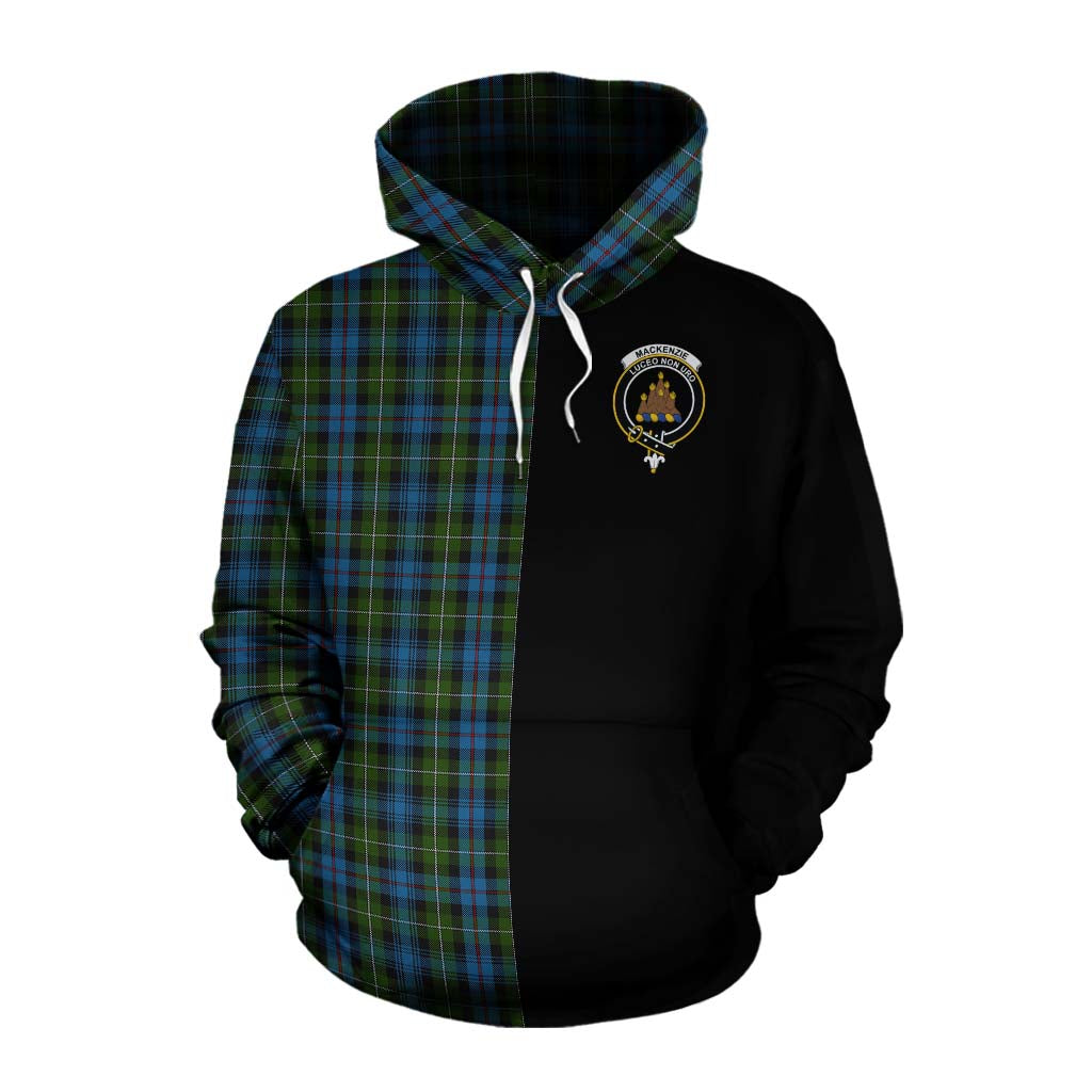 Tartan Vibes Clothing Mackenzie (Mckenzie) Tartan Cotton Hoodie with Family Crest and Half Of Me Style