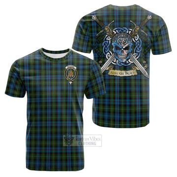 Mackenzie (Mckenzie) Tartan Cotton T-shirt with Family Crest Celtic Skull Style