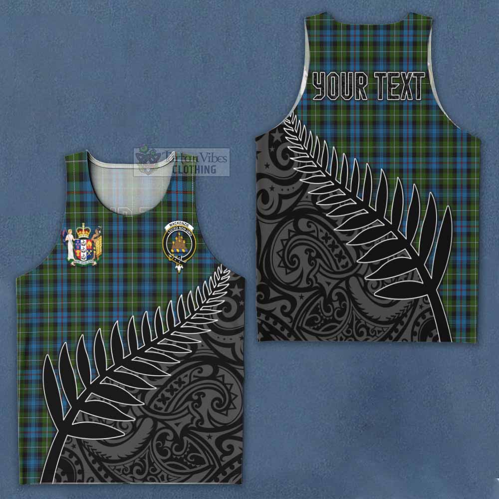 Tartan Vibes Clothing Mackenzie (Mckenzie) Crest Tartan Men's Tank Top with New Zealand Silver Fern Half Style