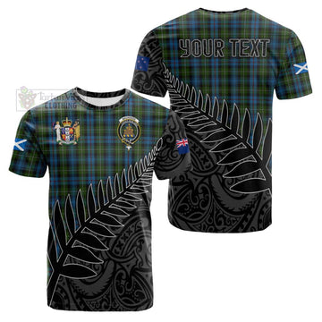 Mackenzie (Mckenzie) Crest Tartan Cotton T-shirt with New Zealand Silver Fern Half Style