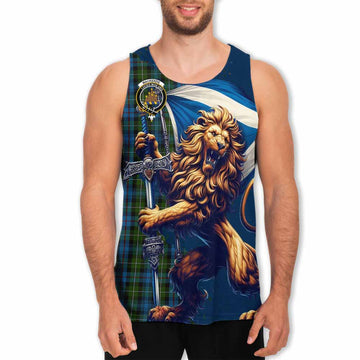 Mackenzie (Mckenzie) Tartan Family Crest Men's Tank Top with Scottish Majestic Lion