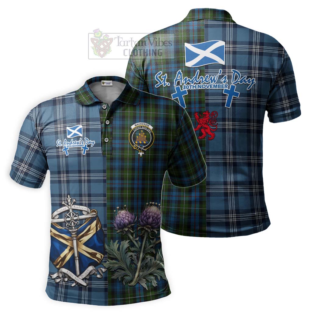 Tartan Vibes Clothing Mackenzie (Mckenzie) Tartan Polo Shirt Happy St. Andrew's Day Half Tartan Style