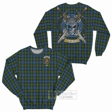 Mackenzie (Mckenzie) Tartan Sweatshirt with Family Crest Celtic Skull Style