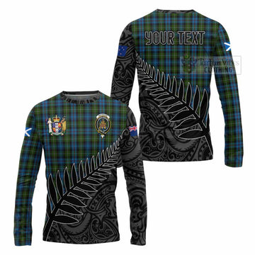 Mackenzie (Mckenzie) Crest Tartan Long Sleeve T-Shirt with New Zealand Silver Fern Half Style