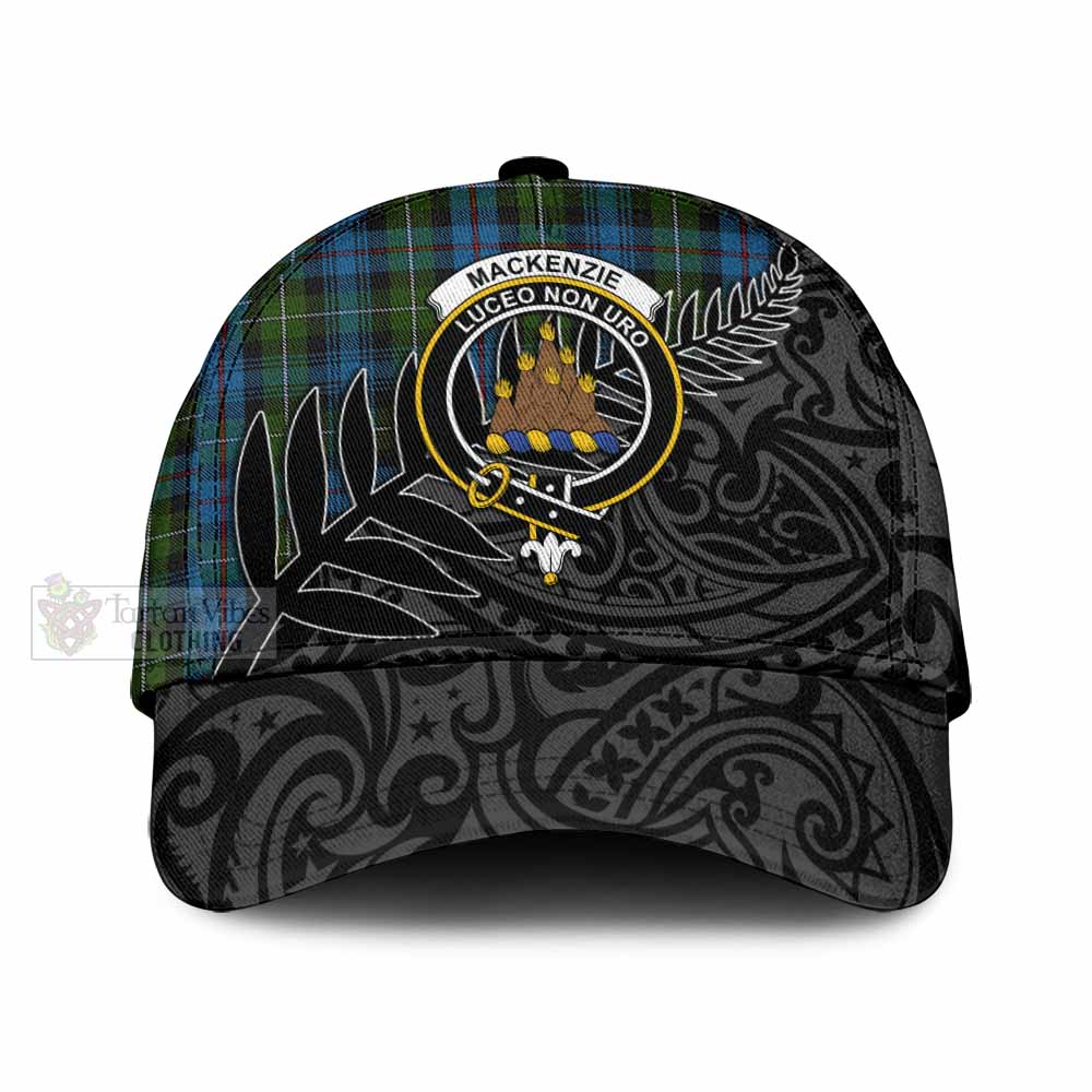 Tartan Vibes Clothing Mackenzie (Mckenzie) Tartan Classic Cap with New Zealand Silver Fern Half Style