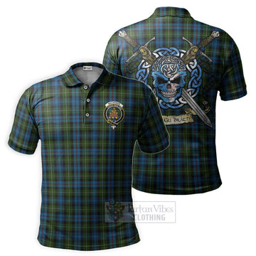 Mackenzie (Mckenzie) Tartan Polo Shirt with Family Crest Celtic Skull Style