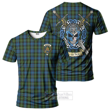 Mackenzie (Mckenzie) Tartan T-Shirt with Family Crest Celtic Skull Style