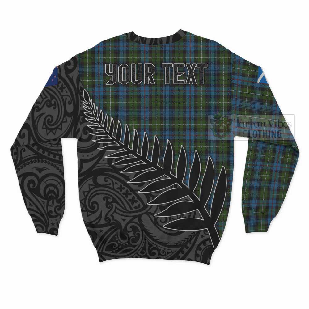 Tartan Vibes Clothing Mackenzie (Mckenzie) Crest Tartan Sweatshirt with New Zealand Silver Fern Half Style