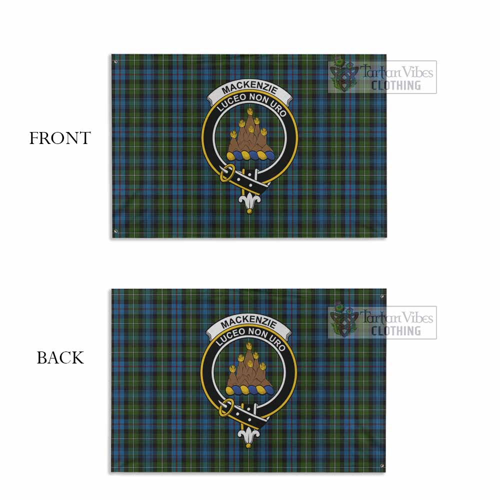 Tartan Vibes Clothing Mackenzie (Mckenzie) Tartan House Flag with Family Crest