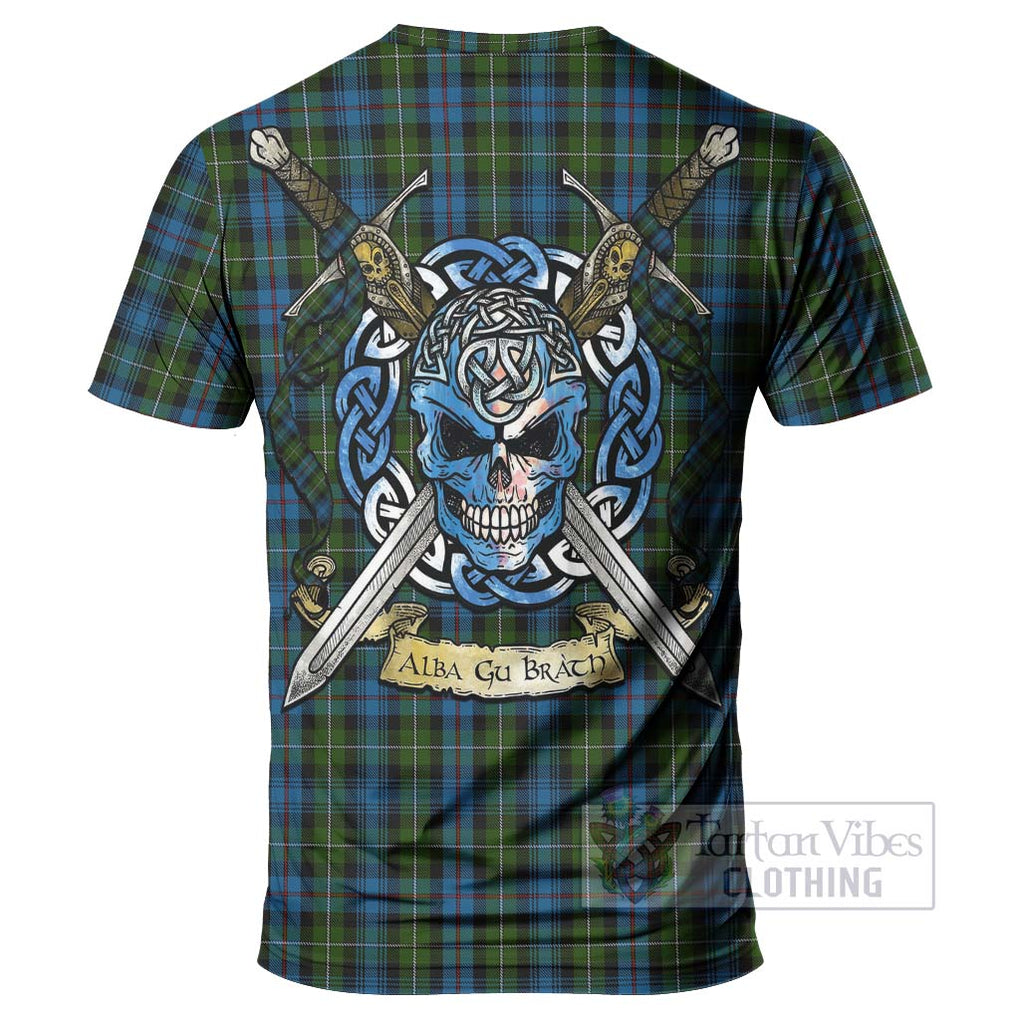 Tartan Vibes Clothing Mackenzie (Mckenzie) Tartan T-Shirt with Family Crest Celtic Skull Style