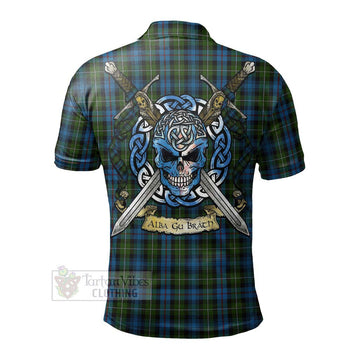 Mackenzie (Mckenzie) Tartan Polo Shirt with Family Crest Celtic Skull Style