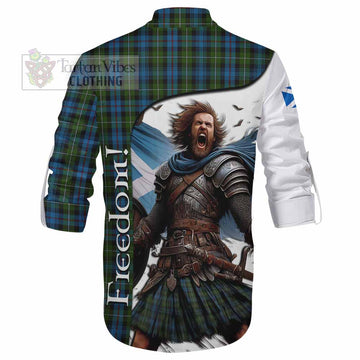 Mackenzie (Mckenzie) Crest Tartan Ghillie Kilt Shirt Inspired by the Freedom of Scottish Warrior