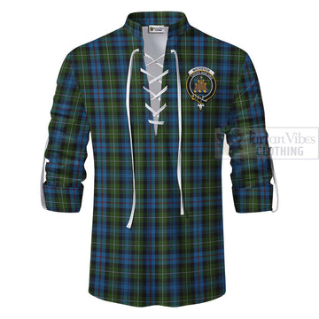 Mackenzie (Mckenzie) Tartan Ghillie Kilt Shirt with Family Crest Celtic Skull Style