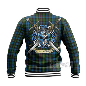 Mackenzie (Mckenzie) Tartan Baseball Jacket with Family Crest Celtic Skull Style