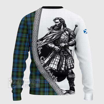 Mackenzie (Mckenzie) Tartan Clan Crest Knitted Sweater with Highlander Warrior Celtic Style