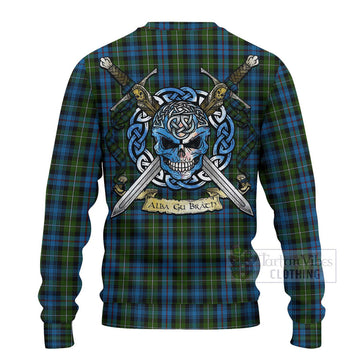 Mackenzie (Mckenzie) Tartan Ugly Sweater with Family Crest Celtic Skull Style