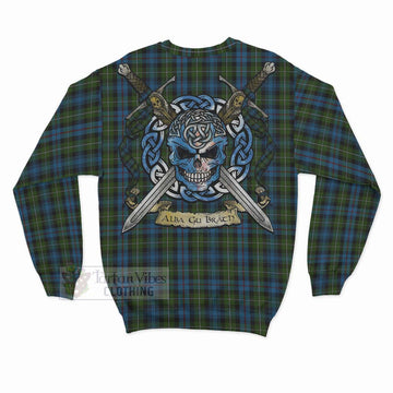 Mackenzie (Mckenzie) Tartan Sweatshirt with Family Crest Celtic Skull Style