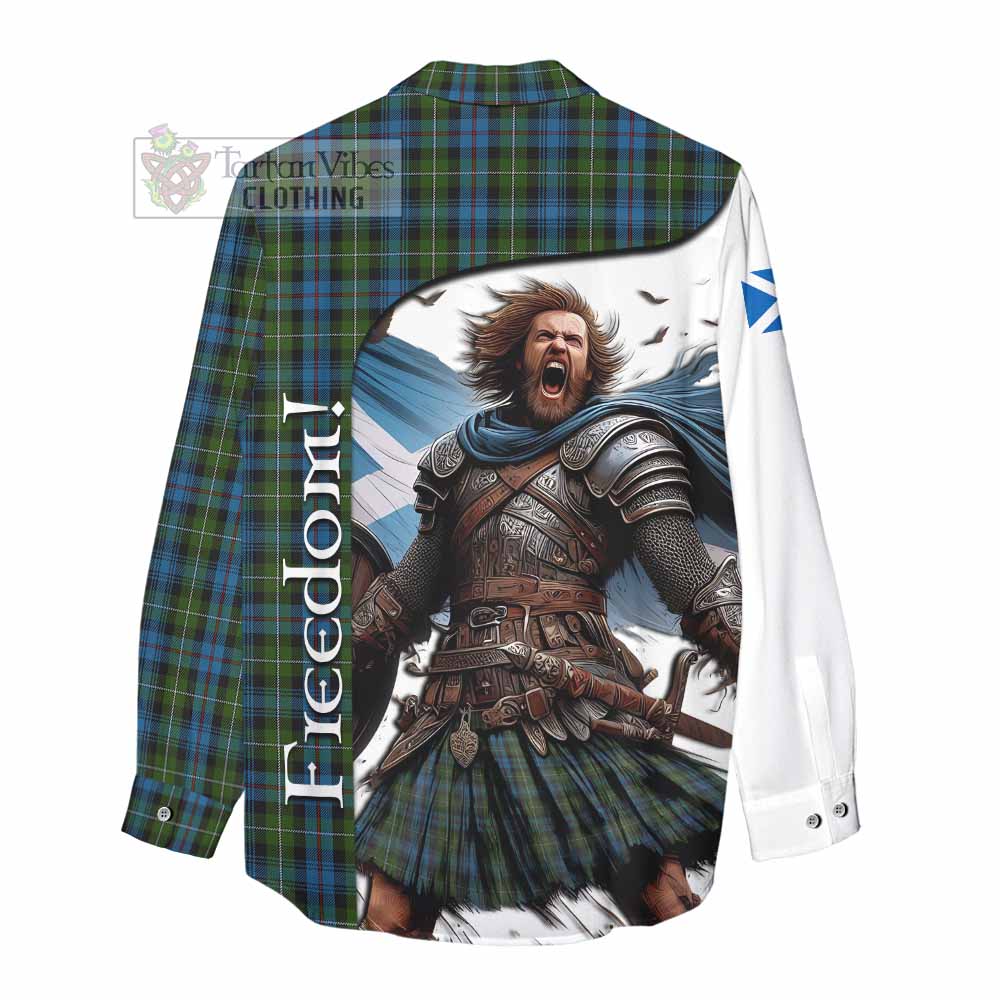 Tartan Vibes Clothing Mackenzie (Mckenzie) Crest Tartan Women's Casual Shirt Inspired by the Freedom of Scottish Warrior