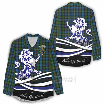 Mackenzie (Mckenzie) Tartan Women's Casual Shirt with Alba Gu Brath Regal Lion Emblem