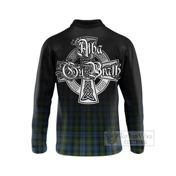 Mackenzie (Mckenzie) Tartan Long Sleeve Polo Shirt Featuring Alba Gu Brath Family Crest Celtic Inspired