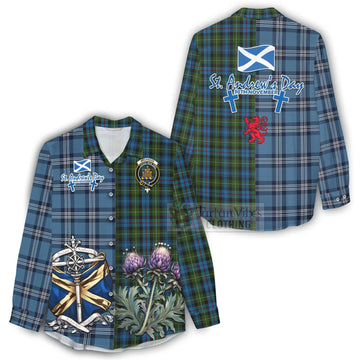 Mackenzie (Mckenzie) Tartan Women's Casual Shirt Happy St. Andrew's Day Half Tartan Style