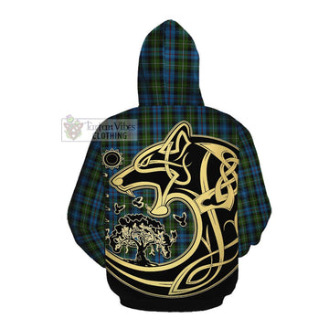 Mackenzie (Mckenzie) Tartan Cotton Hoodie with Family Crest Celtic Wolf Style