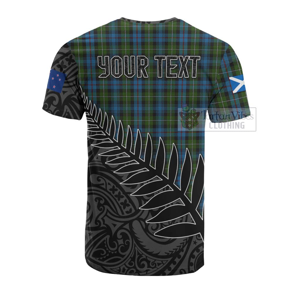 Tartan Vibes Clothing Mackenzie (Mckenzie) Crest Tartan Cotton T-shirt with New Zealand Silver Fern Half Style