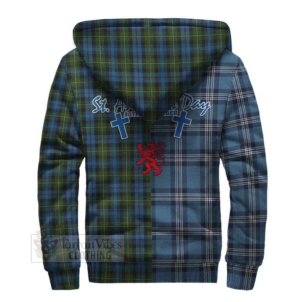 Tartan Vibes Clothing Mackenzie (Mckenzie) Tartan Sherpa Hoodie Happy St. Andrew's Day Half Tartan Style