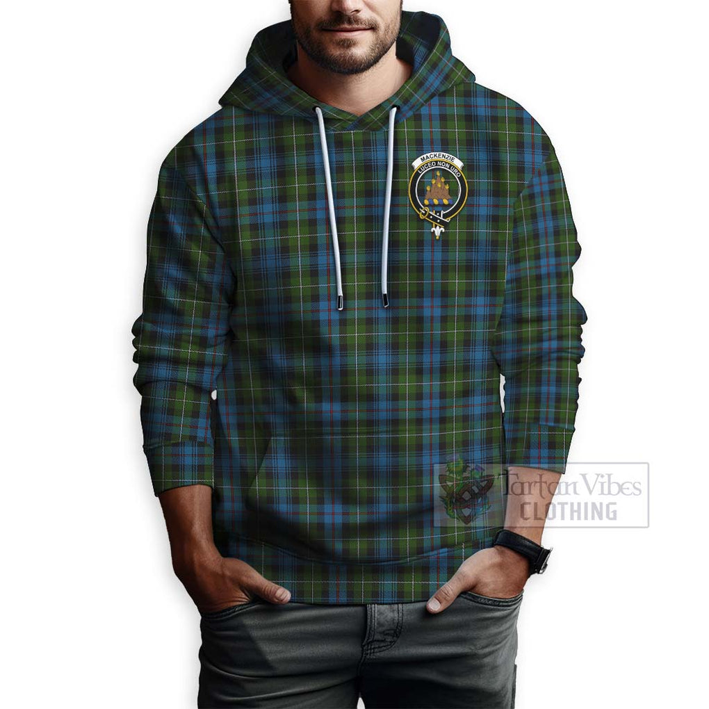 Tartan Vibes Clothing Mackenzie (Mckenzie) Tartan Hoodie with Family Crest and Bearded Skull Holding Bottles of Whiskey