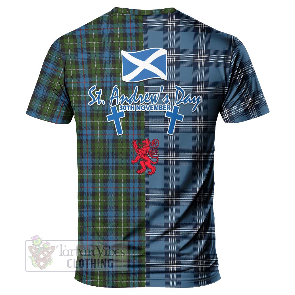 Tartan Vibes Clothing Mackenzie (Mckenzie) Tartan T-Shirt Happy St. Andrew's Day Half Tartan Style