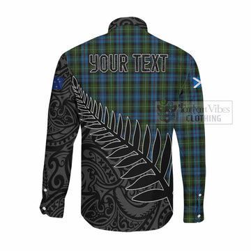 Mackenzie (Mckenzie) Crest Tartan Long Sleeve Button Shirt with New Zealand Silver Fern Half Style