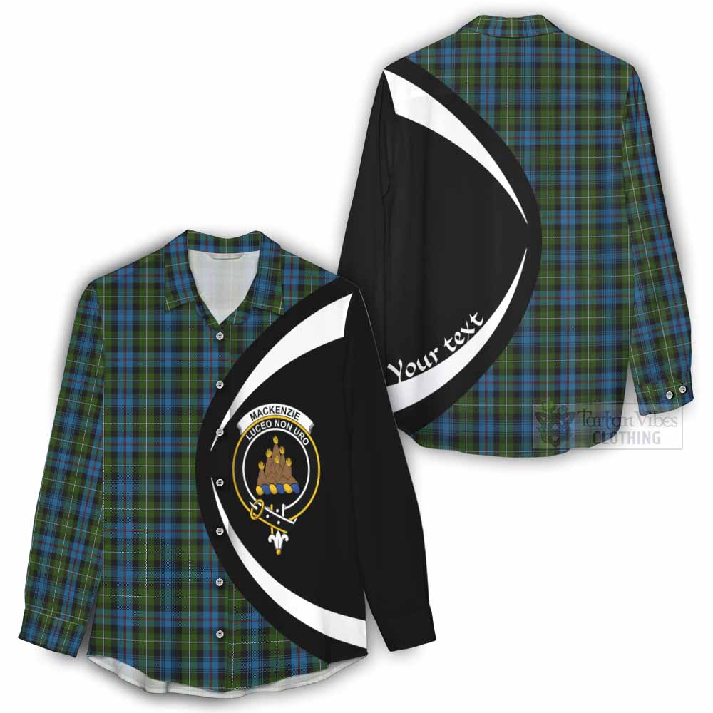 Tartan Vibes Clothing Mackenzie (Mckenzie) Tartan Women's Casual Shirt with Family Crest Circle Style