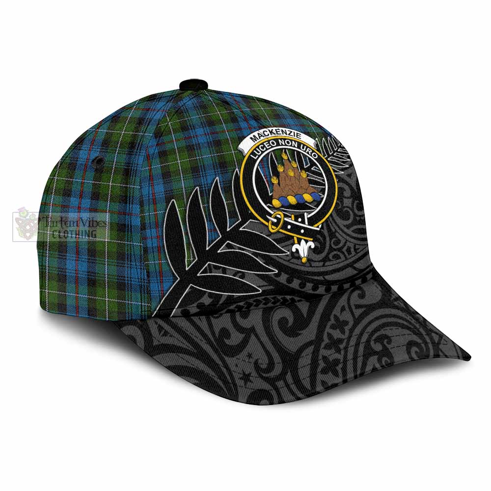 Tartan Vibes Clothing Mackenzie (Mckenzie) Tartan Classic Cap with New Zealand Silver Fern Half Style