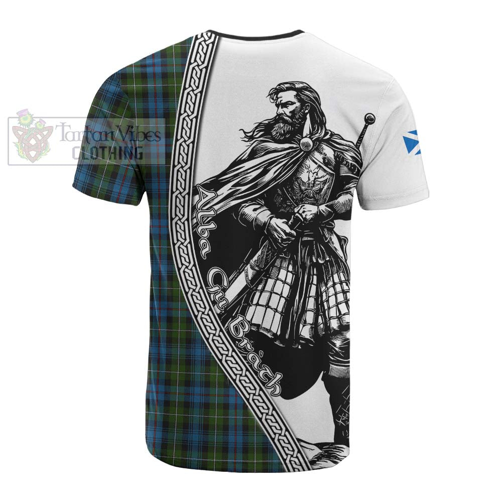 Mackenzie (Mckenzie) Tartan Clan Crest Cotton T-shirt with Highlander Warrior Celtic Style