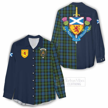 Mackenzie (Mckenzie) Tartan Women's Casual Shirt Alba with Scottish Lion Royal Arm Half Style