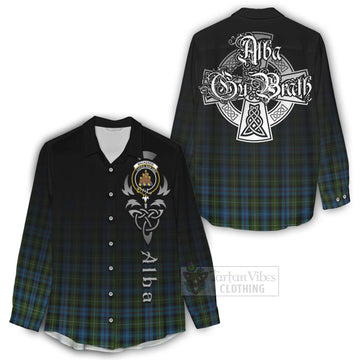 Mackenzie (Mckenzie) Tartan Women's Casual Shirt Featuring Alba Gu Brath Family Crest Celtic Inspired