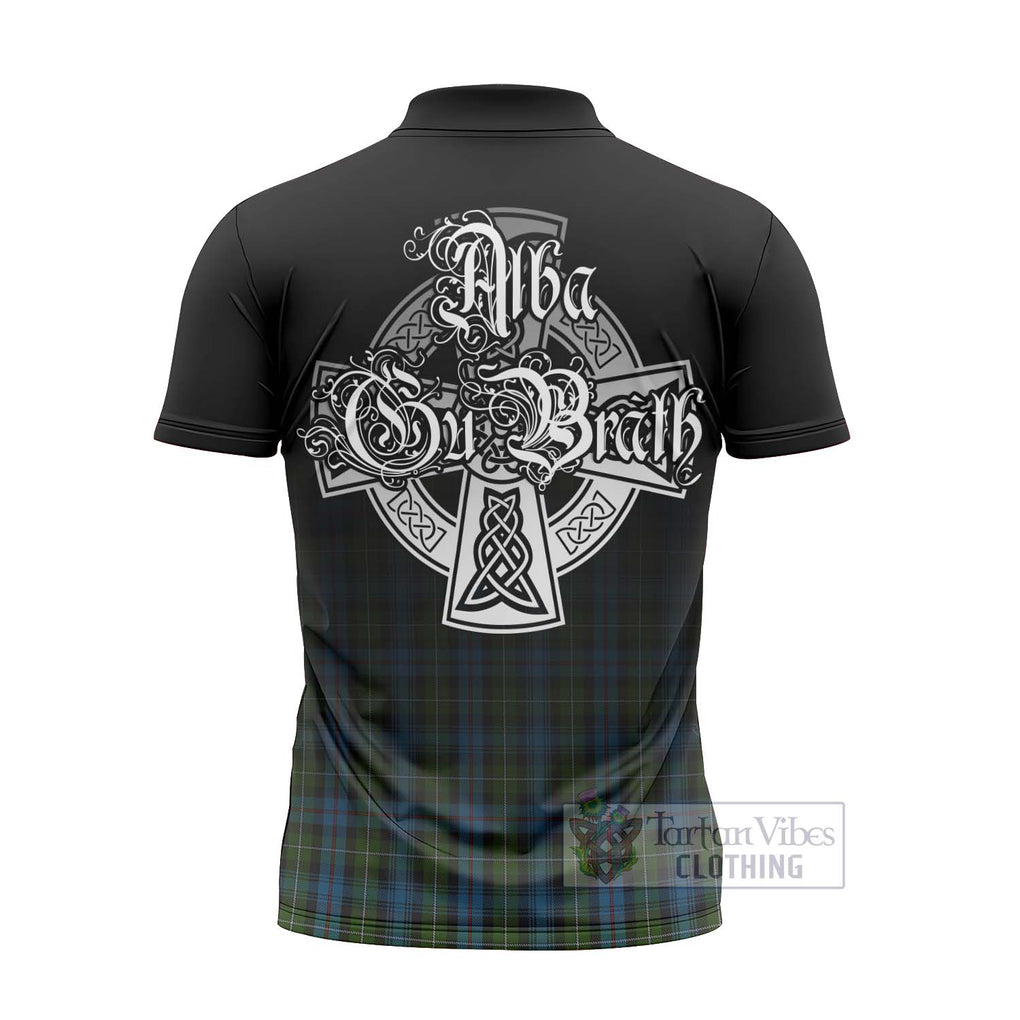 Tartan Vibes Clothing Mackenzie (Mckenzie) Tartan Zipper Polo Shirt Featuring Alba Gu Brath Family Crest Celtic Inspired