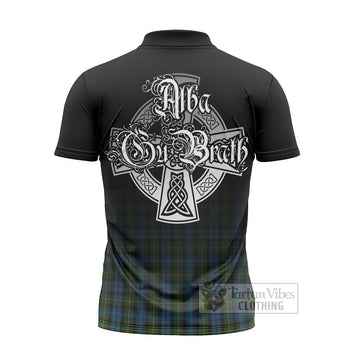 Mackenzie (Mckenzie) Tartan Zipper Polo Shirt Featuring Alba Gu Brath Family Crest Celtic Inspired