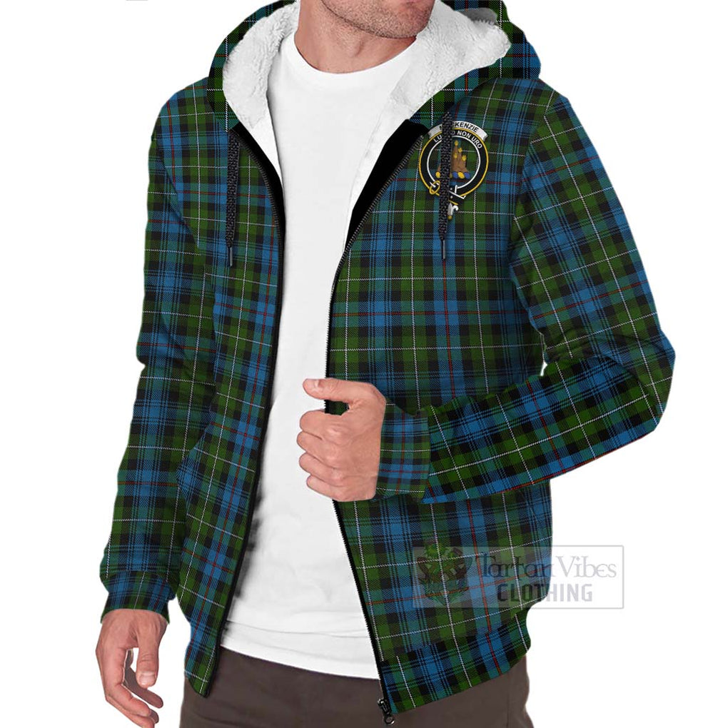 Tartan Vibes Clothing Mackenzie (Mckenzie) Tartan Sherpa Hoodie with Family Crest Celtic Skull Style