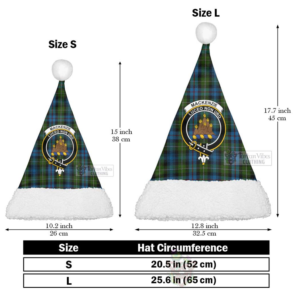 Tartan Vibes Clothing Mackenzie (Mckenzie) Tartan Christmas Santa Hats with Family Crest