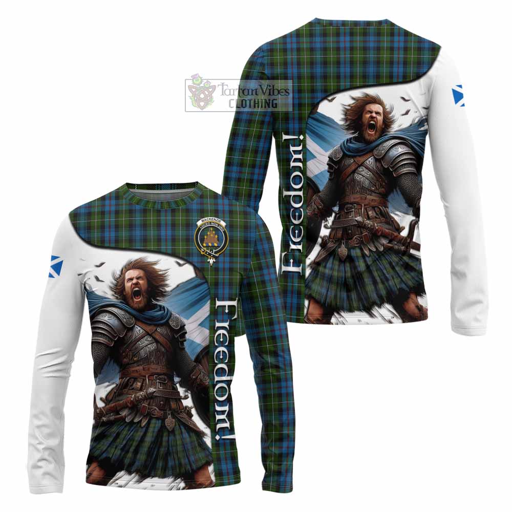 Tartan Vibes Clothing Mackenzie (Mckenzie) Crest Tartan Long Sleeve T-Shirt Inspired by the Freedom of Scottish Warrior