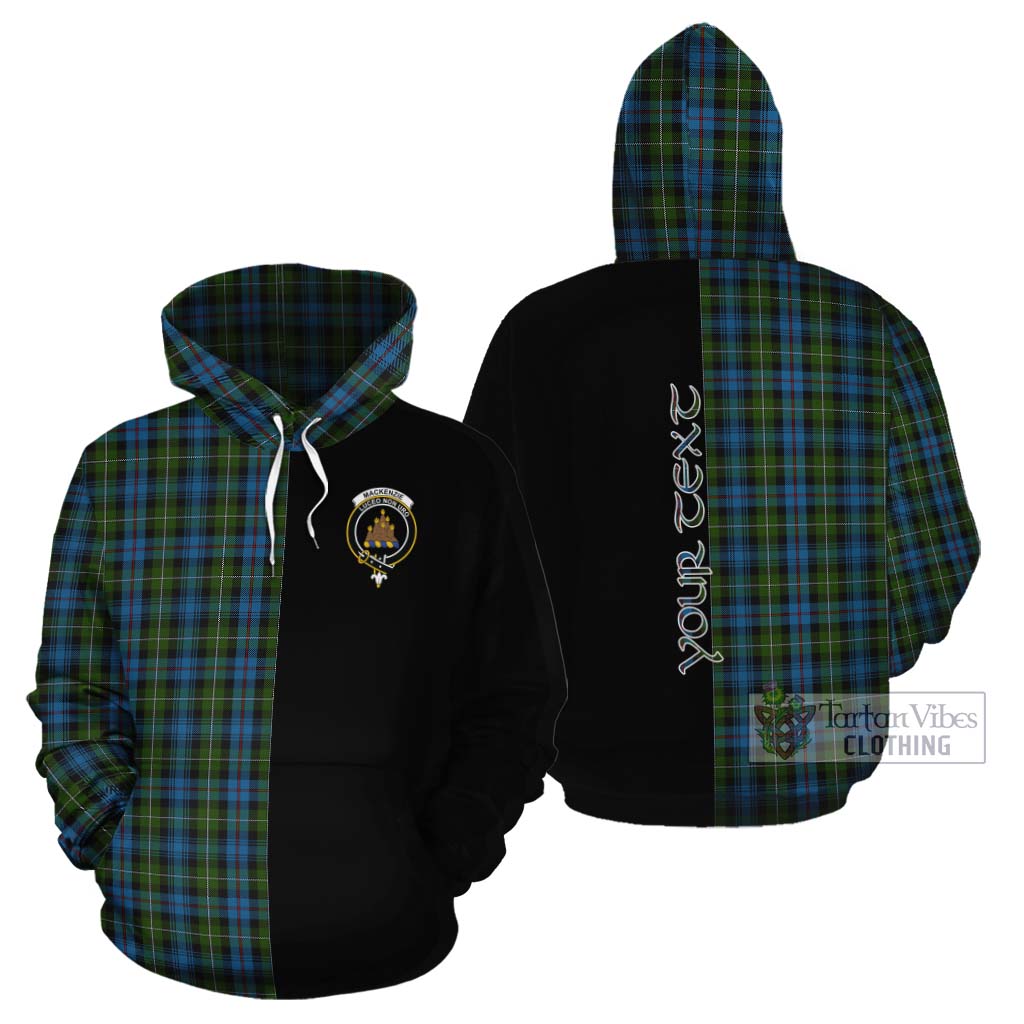 Tartan Vibes Clothing Mackenzie (Mckenzie) Tartan Cotton Hoodie with Family Crest and Half Of Me Style