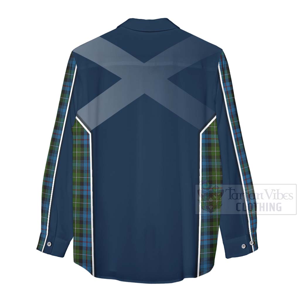 Tartan Vibes Clothing Mackenzie (Mckenzie) Tartan Women's Casual Shirt with Family Crest and Scottish Thistle Vibes Sport Style