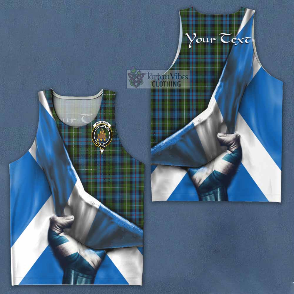 Tartan Vibes Clothing Mackenzie (Mckenzie) Tartan Men's Tank Top with Family Crest Scotland Patriotic Style