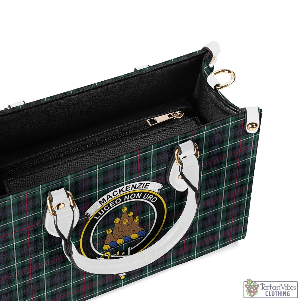 Tartan Vibes Clothing MacKenzie Modern Tartan Luxury Leather Handbags with Family Crest